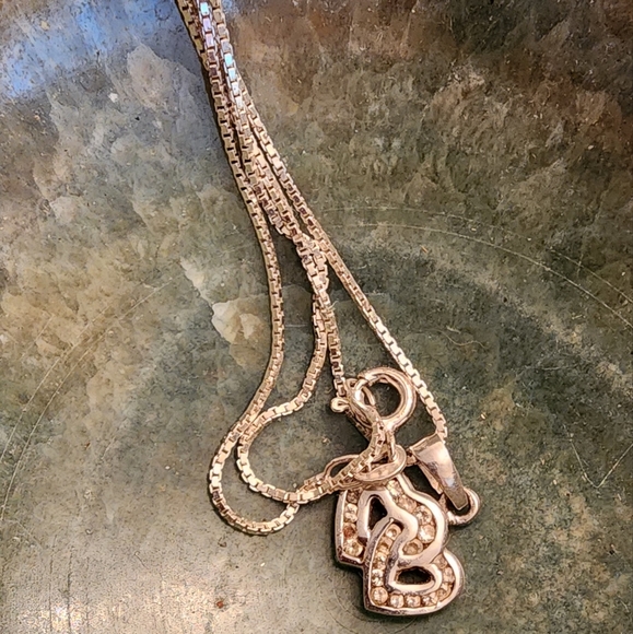 Double 💕 hearts sterling silver necklace - Picture 12 of 13